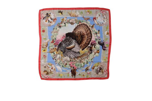 HERMES 'TEXAS WILDLIFE' SILK SCARF