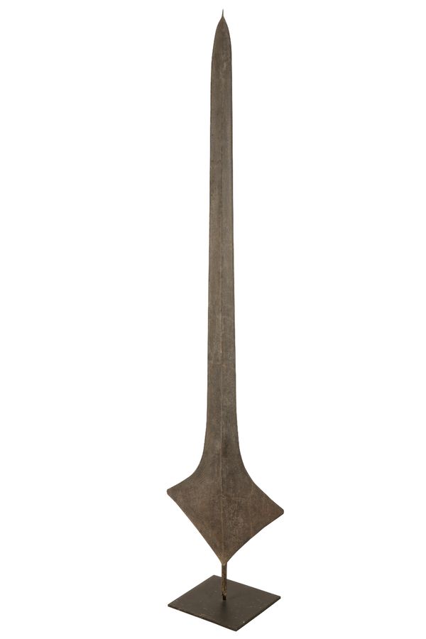 TALL SPEAR SHAPED METAL CURRENCY FROM ZAIRE