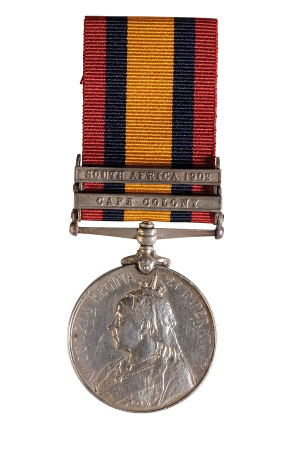 TWO BAR QUEENS SOUTH AFRICA MEDAL to 5277 Pte. W. Fowler