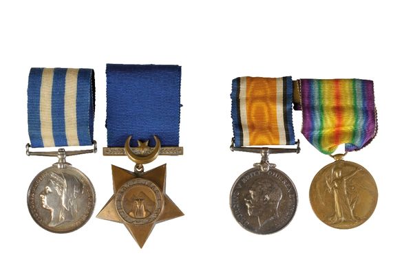 GROUP OF FOUR MEDALS TO A FATHER AND SON