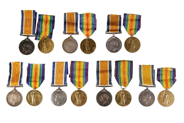 SEVEN GREAT WAR MEDAL PAIRS