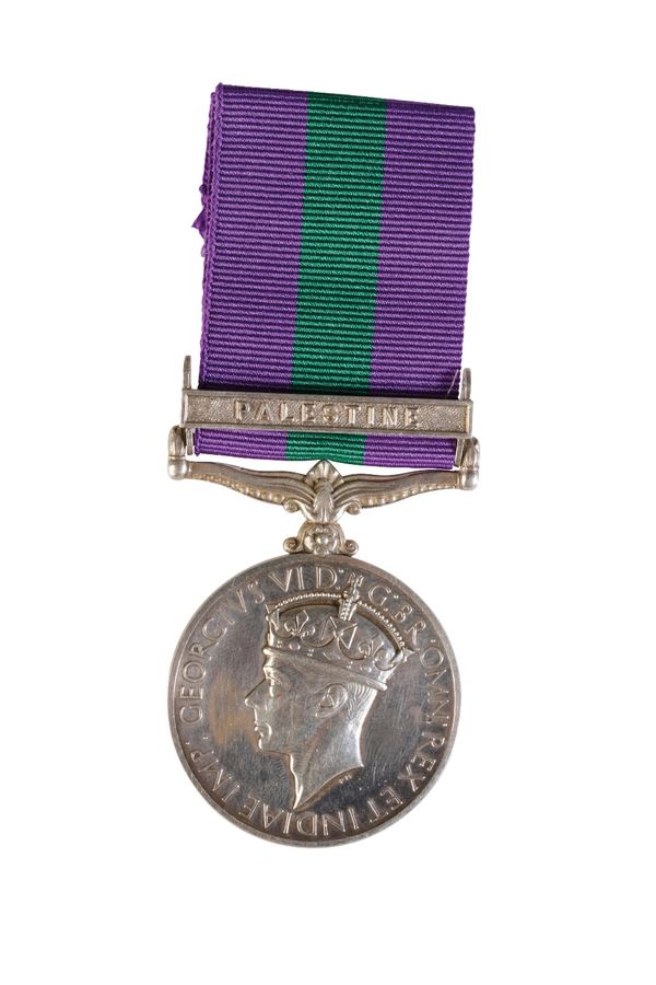 GENERAL SERVICE MEDAL clasp Palestine to 3852617 Pte. J. Bamford