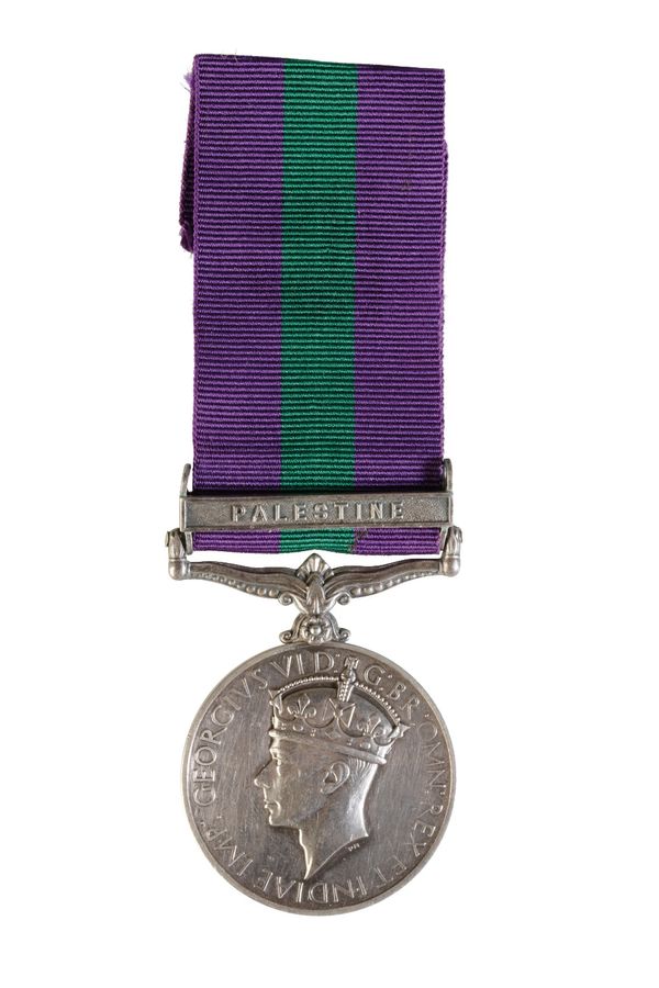 GENERAL SERVICE MEDAL clasp Palestine 4538246 Pte. C. Burrows