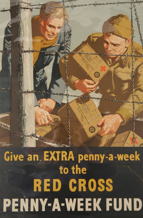 VINTAGE' GIVE AN EXTRA PENNY A WEEK TO THE RED CROSS PENNY WEEK A WEEK FUND' COLOURED POSTER