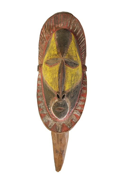 WOODEN PAINTED YAM CULT MASK