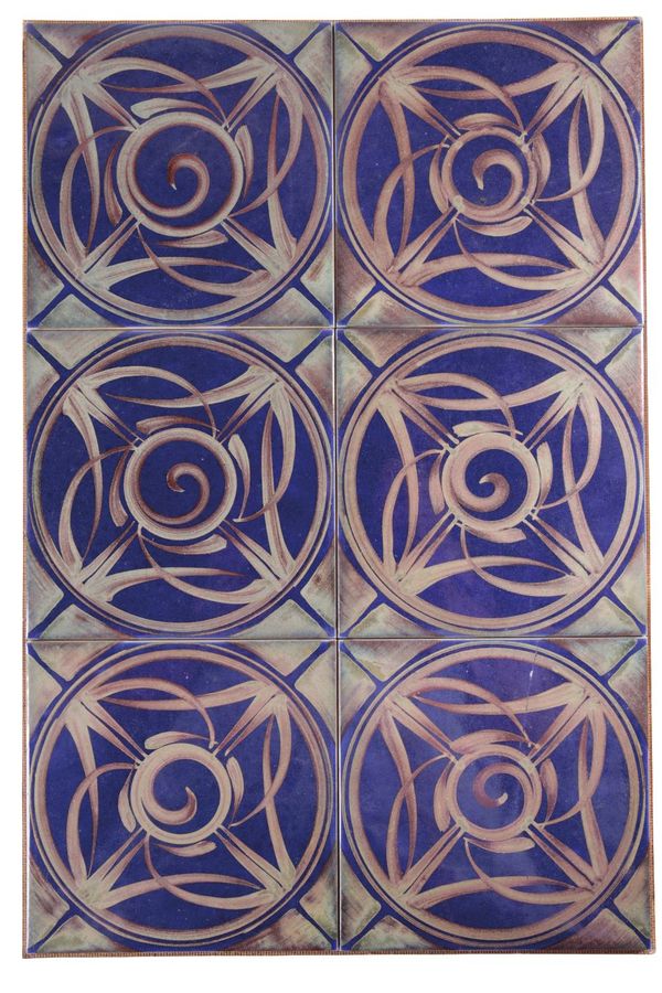 ALDERMASTON INTEREST: NICK CAIGER-SMITH SIX LUSTREWARE TILES