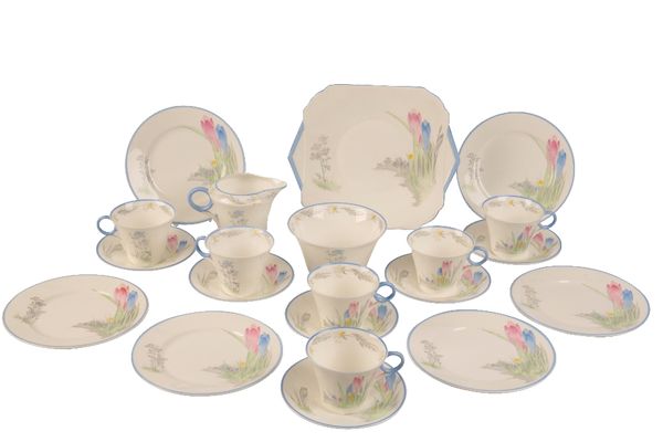 SHELLEY: A REGENT SHAPE " CHERRY BLOSSOM TYPE" TEA SET