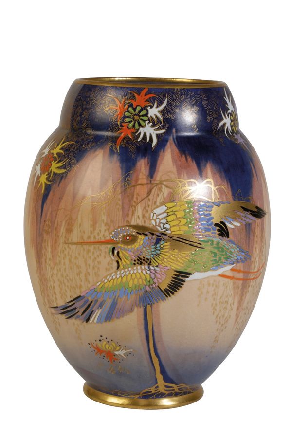 CARLTON WARE "SKETCHING BIRD" VASE