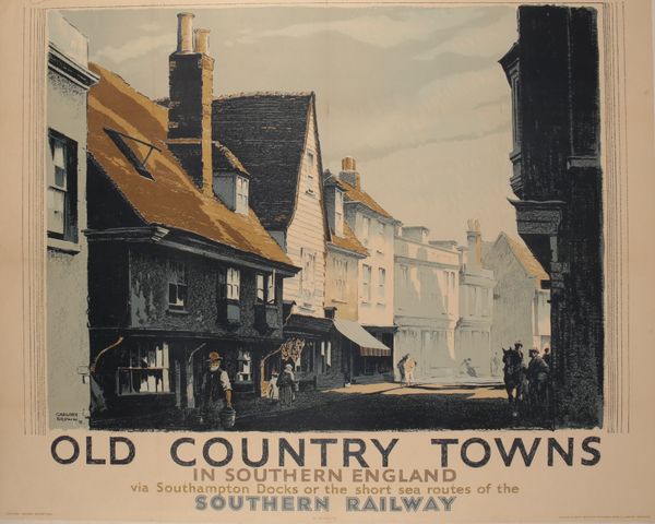 F GREGORY BROWN (1887 - 1941): OLD COUNTRY TOWNS ADVERTISING POSTER