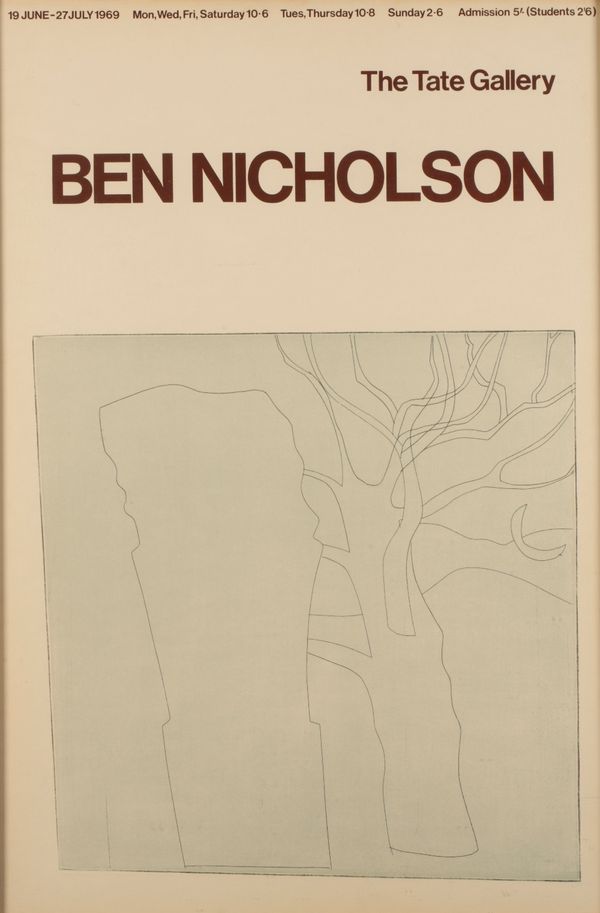 TATE GALLERY: A poster for the Ben Nicholson Exhibition, 19th June - 27th July 1969