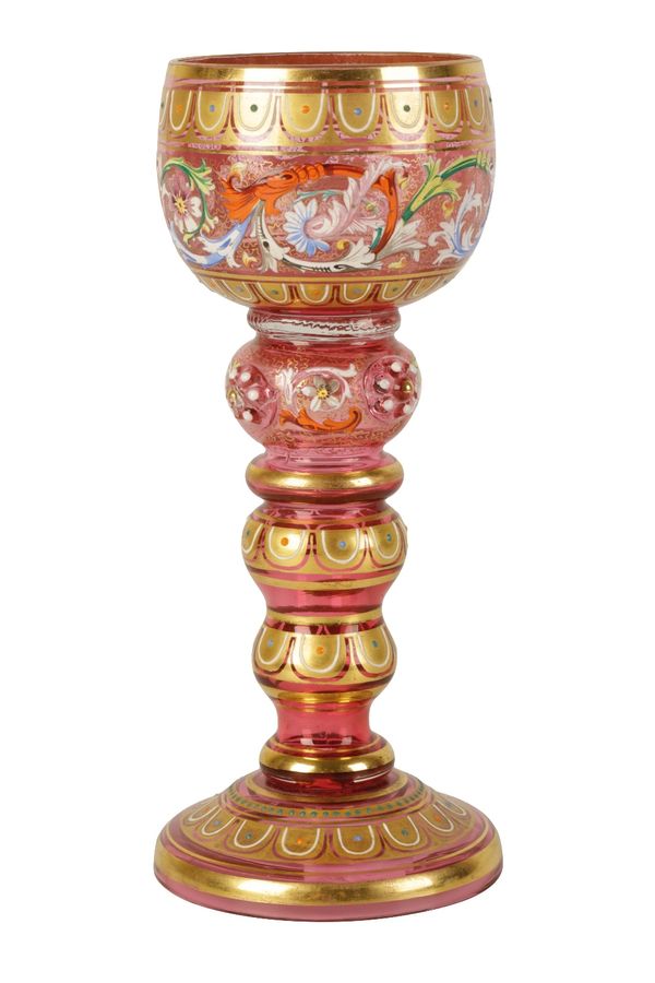 MOSER: A RUBY GLASS GOBLET