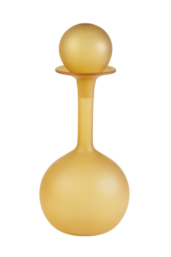CONTEMPORARY BLOWN GLASS DECANTER AND STOPPER