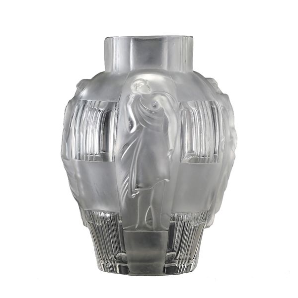 CURT SCHLEVOGT: AN ART DECO FROSTED AND CLEAR VASE