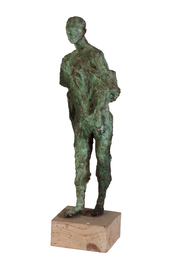 •LESLIE CHARLOTTE BENENSON R.E. (1941 - 2018): A PATINATED BRONZED EFFECT MAQUETTE SCULPTURE