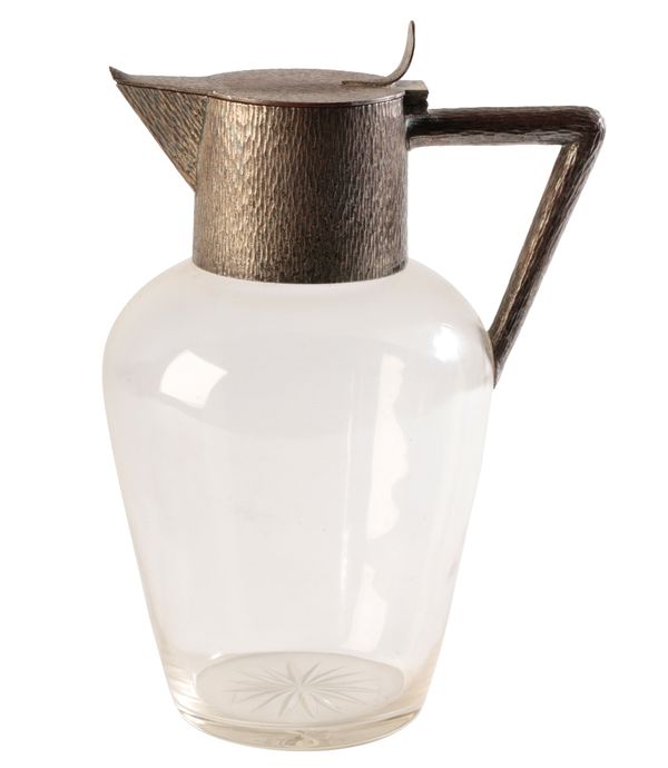 WMF: A SILVER PLATED AND GLASS CLARET JUG