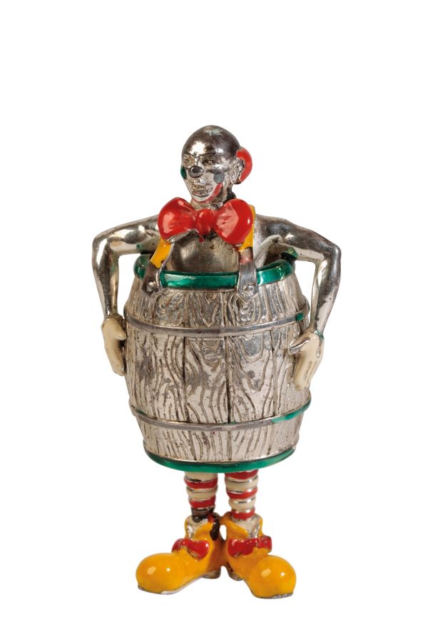 GENE MOORE (1910-1998) FOR TIFFANY & CO: A STERLING SILVER AND ENAMEL CIRCUS FIGURE