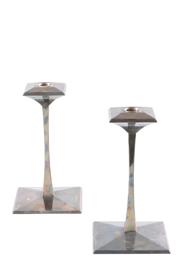 PAIR OF CONTEMPORARY SILVER CANDLESTICKS