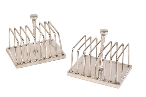 •JOHN ALISTAIR DONALD: A PAIR OF MODERNIST SILVER TOAST RACKS