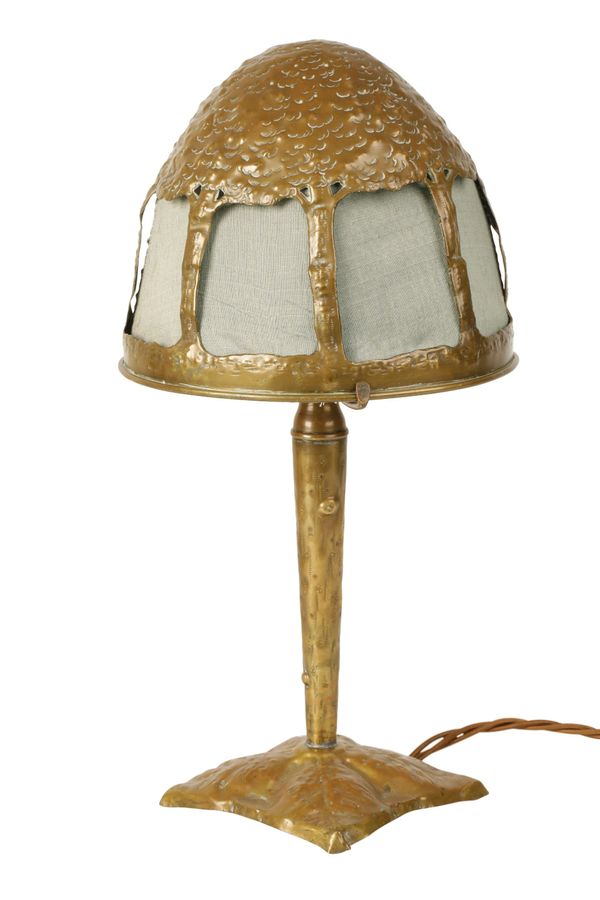 ARTS AND CRAFTS BRASS TABLE LAMP