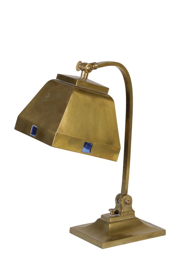 ART DECO ADJUSTABLE BRASS TABLE LAMP