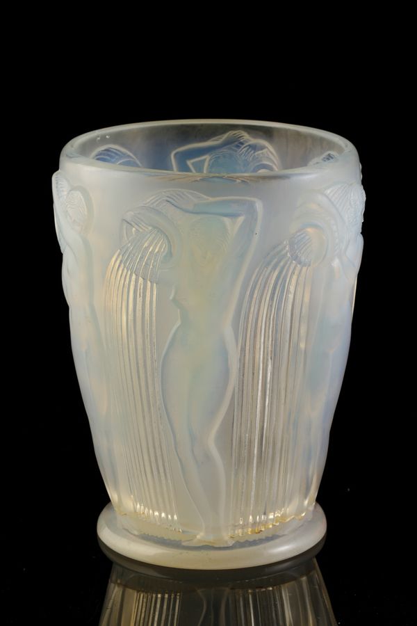 RENE LALIQUE: A "DANAIDES" OPALESCENT GLASS VASE