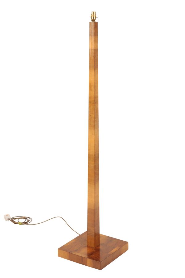 ART DECO WALNUT VENEERED STANDARD LAMP