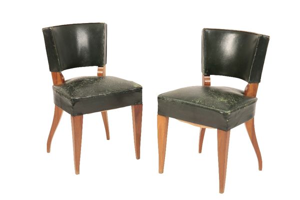 IN THE MANNER OF MAURICE JALLOT: A PAIR OF WALNUT FRAMED SALON CHAIRS