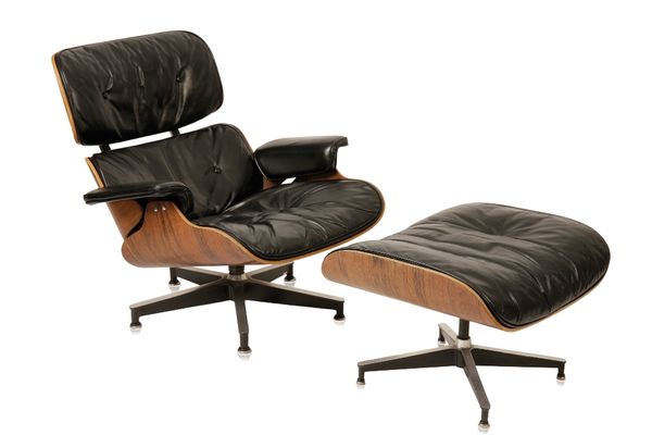 CHARLES AND RAY EAMES FOR HERMAN MILLER: A Brazilian Rosewood Lounge Chair (670) and Ottoman (671)