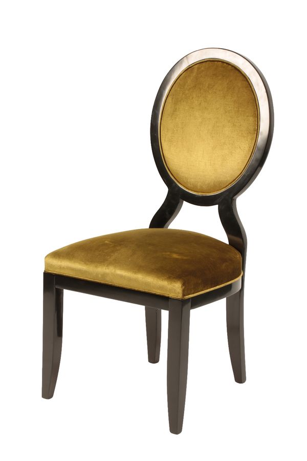 •MANNER OF CHRISTOPHER GUY: A SINGLE BLACK LACQUERED SALON CHAIR
