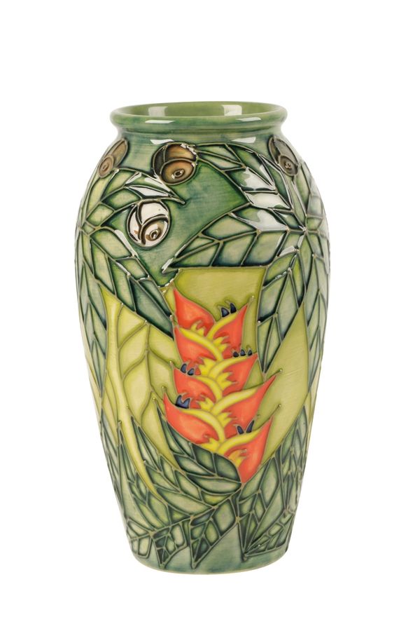 MOORCROFT: A "RAIN FOREST" LIMITED EDITION VASE