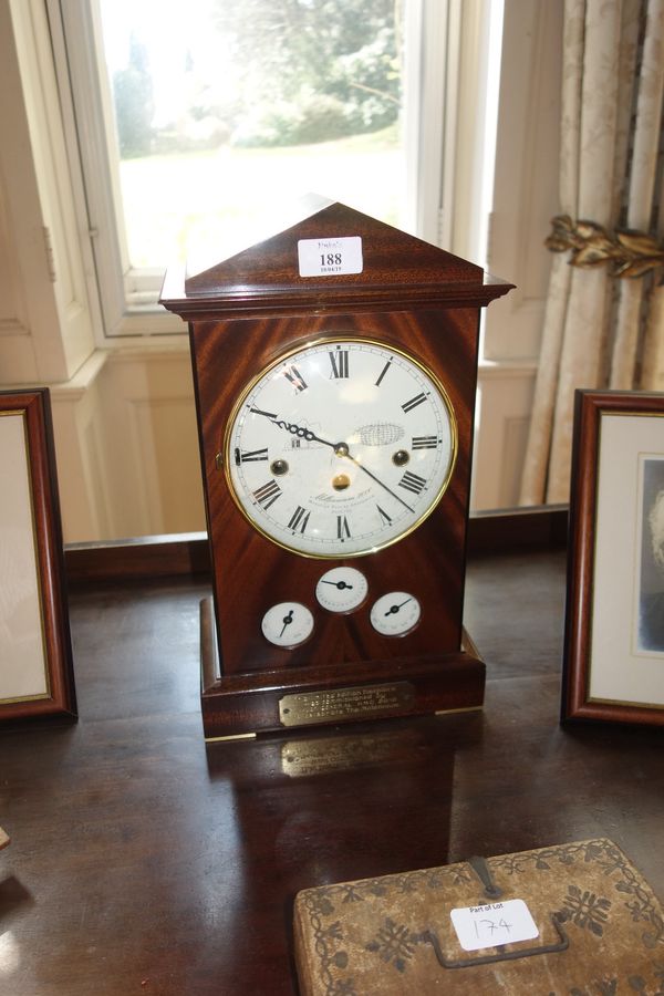 A REGENCY STYLE "MILLENNIUM 2000" MAHOGANY MANTEL CLOCK