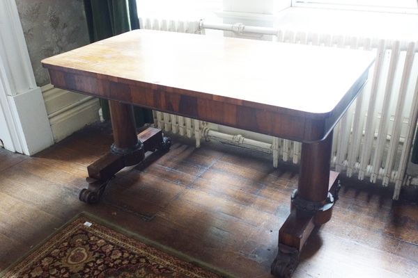 A LATE REGENCY ROSEWOOD LIBRARY TABLE