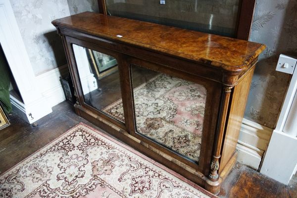 AN EARLY VICTORIAN BURR WALNUT CREDENZA