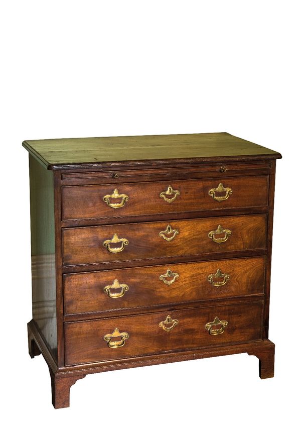 A GEORGE II "RED WALNUT" CHEST OF DRAWERS