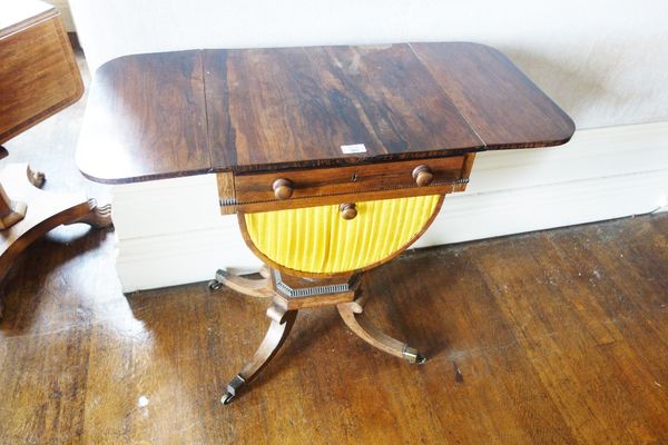 A REGENCY ROSEWOOD WORK TABLE