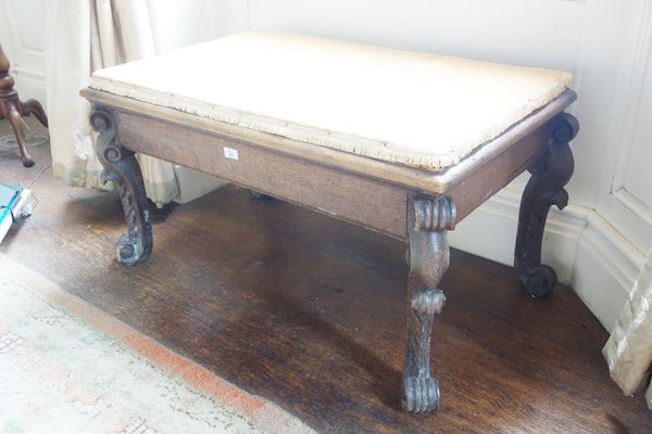 A REGENCY STYLE "ESTATE MADE" OAK DRESSING STOOL