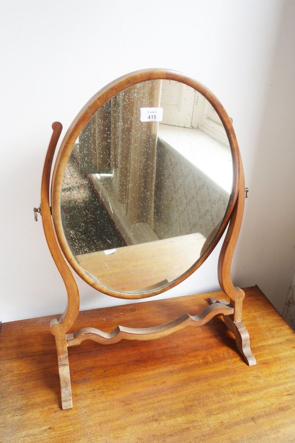 A SHERATON STYLE MAHOGANY DRESSING MIRROR