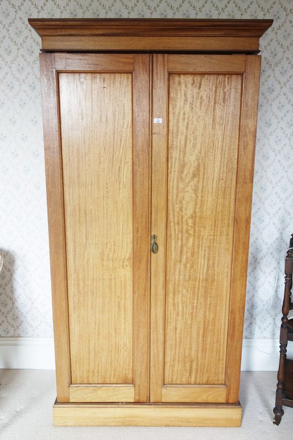 A LATE VICTORIAN MAHOGANY SINGLE WARDROBE