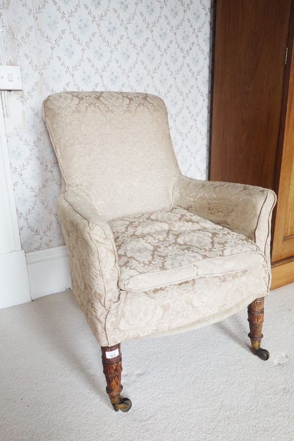 A WILLIAM IV SIMULATED ROSEWOOD LIBRARY CHAIR