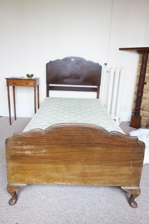 A MAHOGANY SINGLE BED