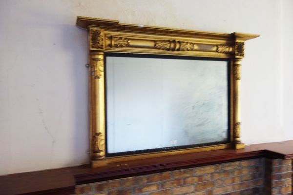 A LATE REGENCY GILTWOOD OVERMANTEL MIRROR