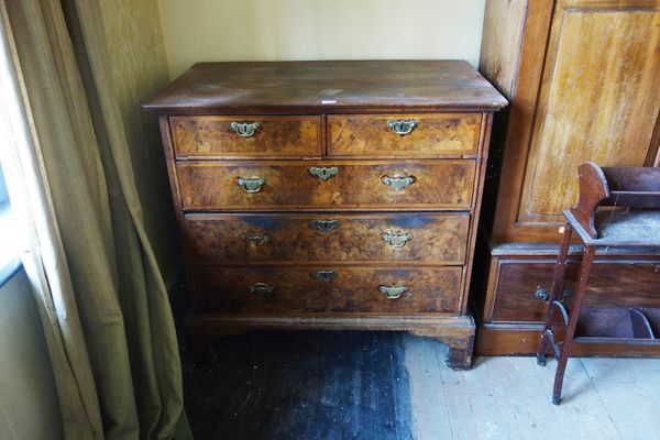 AN 18TH CENTURY WALNUT CHEST OF DRAWERS