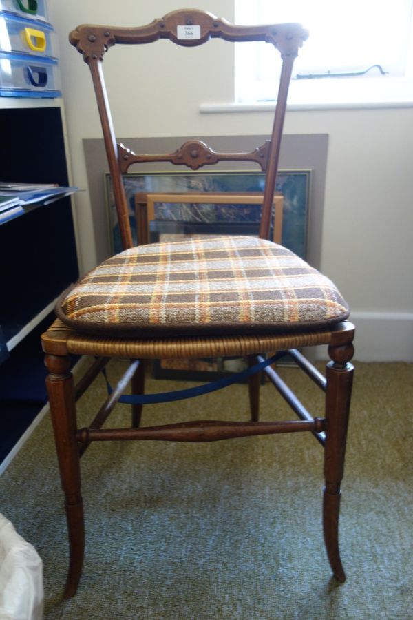 A LATE VICTORIAN ARTS AND CRAFTS BEDROOM CHAIR