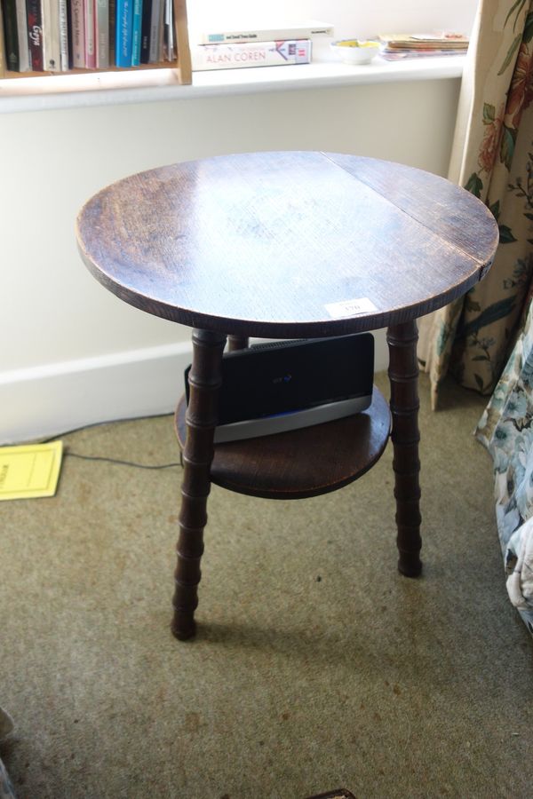 A VICTORIAN OAK "CRICKET" TABLE