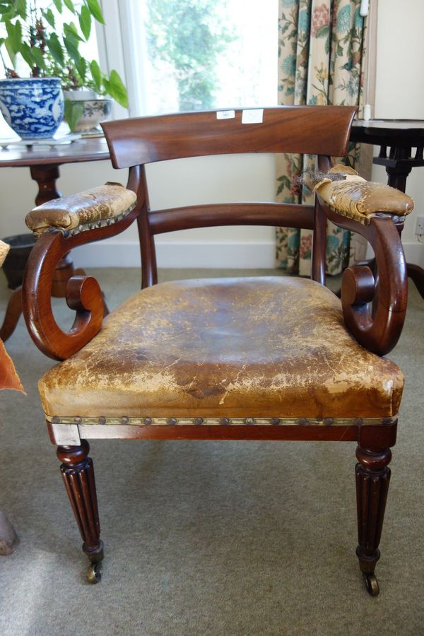 A LATE VICTORIAN ARMCHAIR