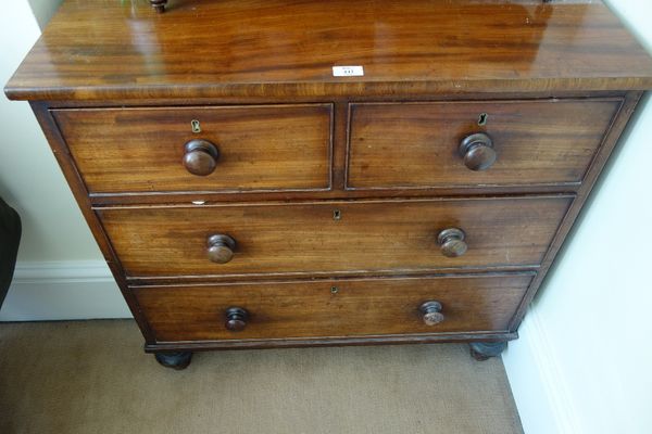 A LATE REGENCY MAHOGANY SMALL CHEST OF DRAWERS