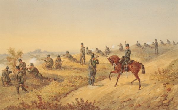 ORLANDO NORIE (1832-1901) "Rifle Brigade on Manoeuvres, circa 1890"
