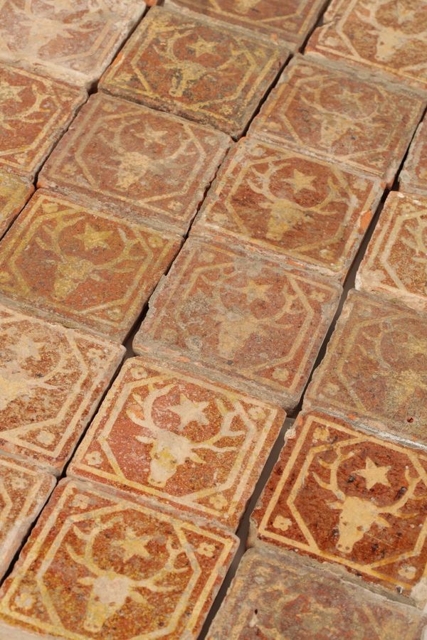 IMPORTANT COLLECTION OF ANGLO-FRENCH TERRACOTTA FLOOR TILES