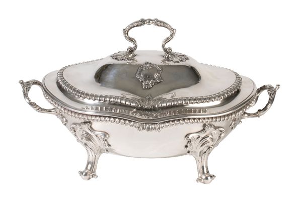 GEORGE III SILVER TUREEN AND COVER, by Augustin Le Sage, London, 1767