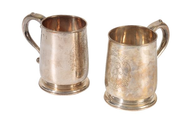 PAIR OF GEORGE I SILVER MUGS, by William Lukin, London, 1716